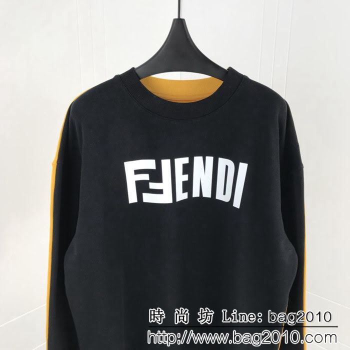 FENDI芬迪 專櫃同步 2018年新款 黑色圓領衛衣 潮流時尚 情侶款 ydi1166
